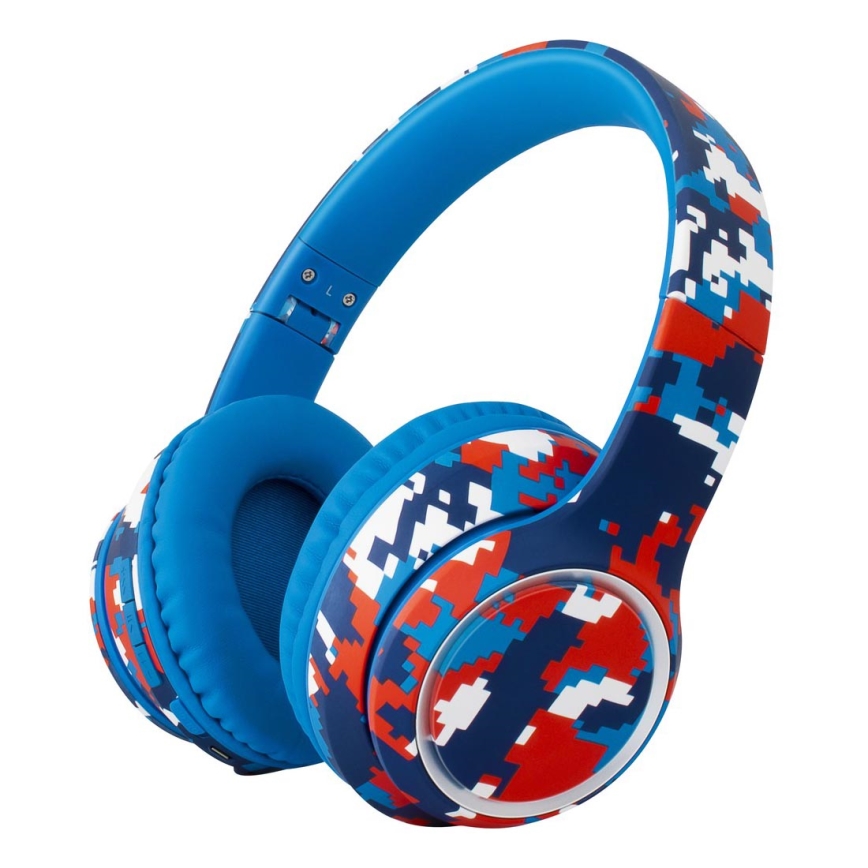 CASQUE KIDS SANS FIL BLUETOOTH BLEU ET ROUGE