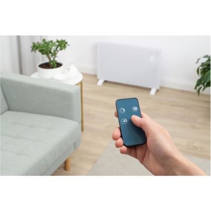 Sencor - Convecteur électrique connecté/chauffage d'appoint 2000W/230V IP24 Wi-Fi blanc + télécommande