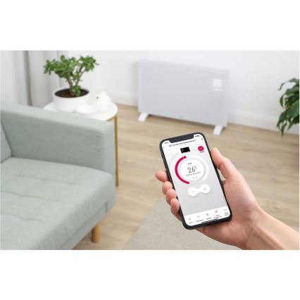 Sencor - Convecteur électrique connecté/chauffage d'appoint 2000W/230V IP24 Wi-Fi blanc + télécommande