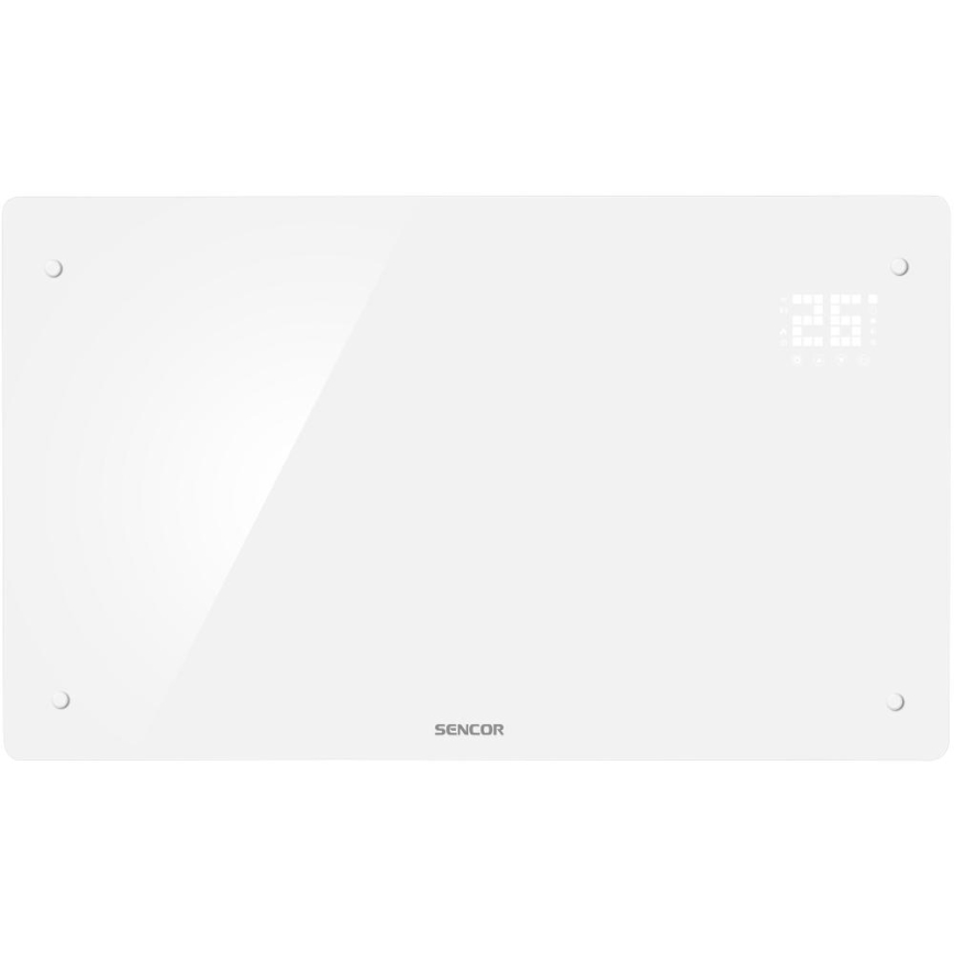 Sencor - Convecteur électrique connecté/chauffage d'appoint 2000W/230V IP24 Wi-Fi blanc + télécommande