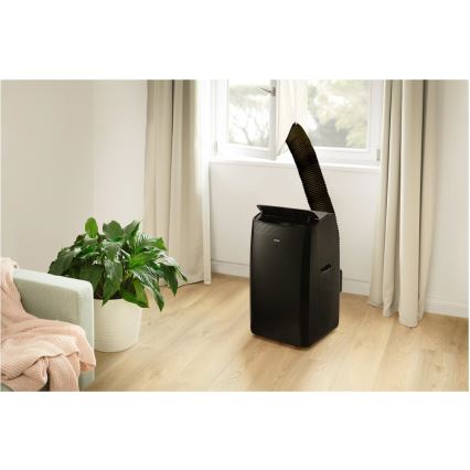 Sencor - Climatiseur mobile intelligent 4 en 1 avec accessoires complets 900W/230V 9000 BTU Wi-Fi noir + télécommande