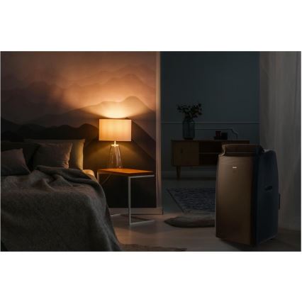 Sencor - Climatiseur mobile intelligent 4 en 1 avec accessoires complets 900W/230V 9000 BTU Wi-Fi noir + télécommande