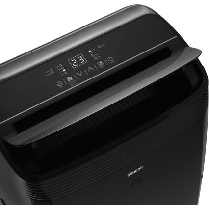 Sencor - Climatiseur mobile intelligent 4 en 1 avec accessoires complets 900W/230V 9000 BTU Wi-Fi noir + télécommande