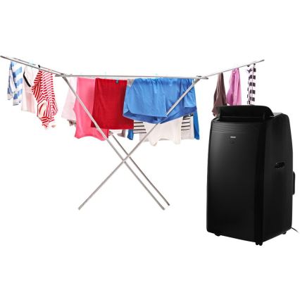 Sencor - Climatiseur mobile intelligent 4 en 1 avec accessoires complets 900W/230V 9000 BTU Wi-Fi noir + télécommande