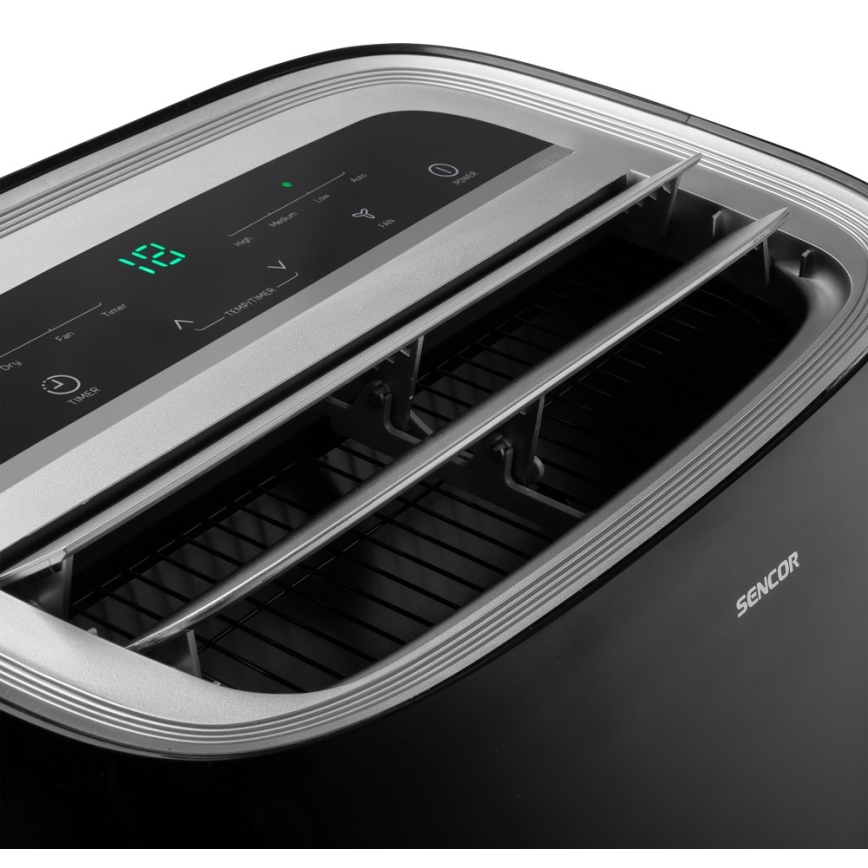 Sencor - Climatisation mobile avec écran LED 3en1 1000W/230V 9000 BTU noire + télécommande