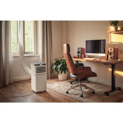 Sencor - Climatiseur mobile connecté 3 en 1 livré avec l'ensemble complet d'accessoires 815W/230V 8000 BTU Wi-Fi blanc + télécommande