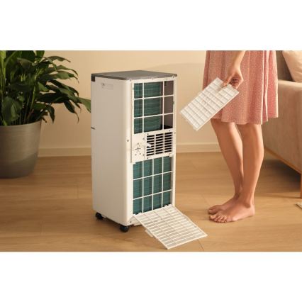 Sencor - Climatiseur mobile connecté 3 en 1 livré avec l'ensemble complet d'accessoires 815W/230V 8000 BTU Wi-Fi blanc + télécommande