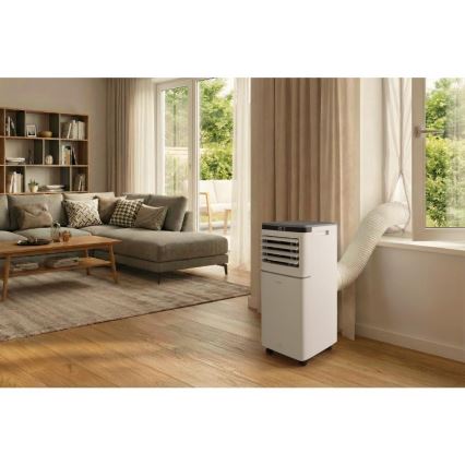 Sencor - Climatiseur mobile connecté 3 en 1 livré avec l'ensemble complet d'accessoires 815W/230V 8000 BTU Wi-Fi blanc + télécommande