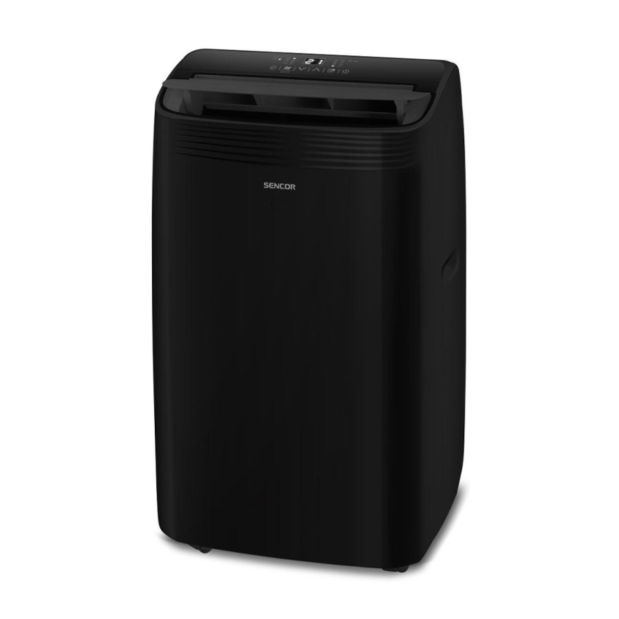 Sencor - Climatiseur mobile intelligent 4 en 1 avec accessoires complets 900W/230V 9000 BTU Wi-Fi noir + télécommande