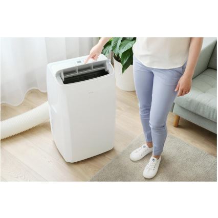 Sencor - Climatiseur mobile intelligent 5 en 1 livré avec tous les accessoires 733W/230V 9000 BTU Wi-Fi blanc + télécommande
