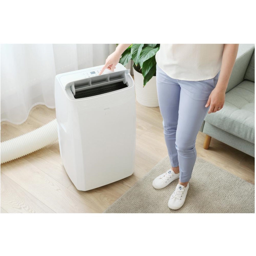 Sencor - Climatiseur mobile intelligent 5 en 1 livré avec tous les accessoires 733W/230V 9000 BTU Wi-Fi blanc + télécommande