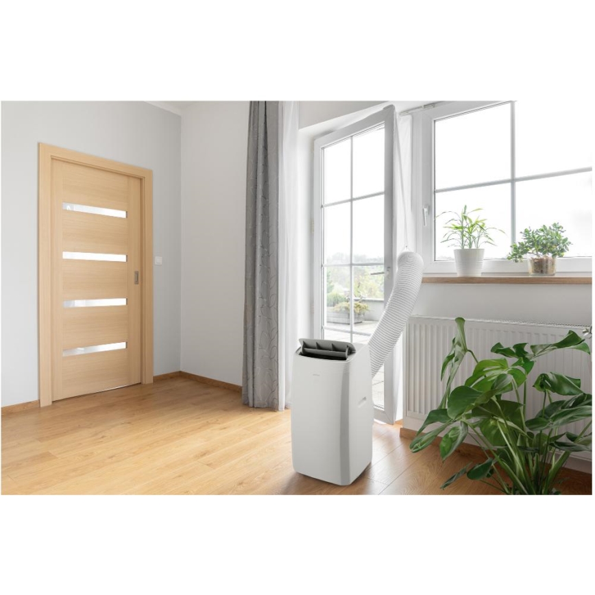 Sencor - Climatiseur mobile intelligent 5 en 1 livré avec tous les accessoires 733W/230V 9000 BTU Wi-Fi blanc + télécommande