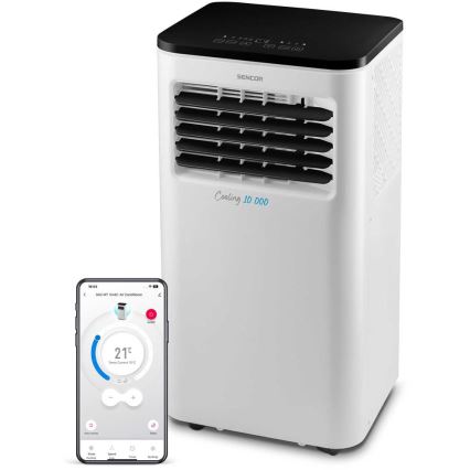 Sencor - Climatiseur portable connecté 3en1 avec accessoires complets 1050W/230V 10000 BTU Wi-Fi + Télécommande