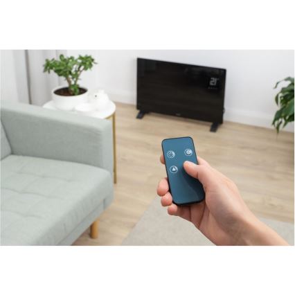 Sencor - Radiateur/convecteur électrique intelligent 2000W/230V IP24 Wi-Fi noir + télécommande