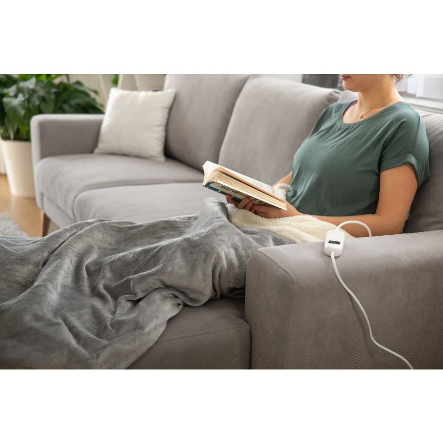 Sencor - Couverture chauffante électrique 160W/230V 180x130 cm grise