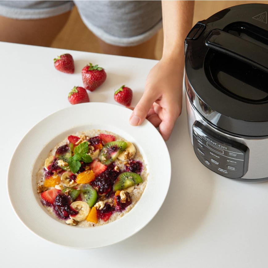 Sencor - Cuiseur à riz multifonction 350W/230V 0,6 l inox/noir