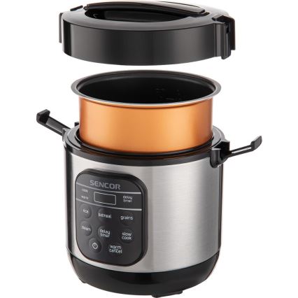 Sencor - Cuiseur à riz multifonction 350W/230V 0,6 l inox/noir