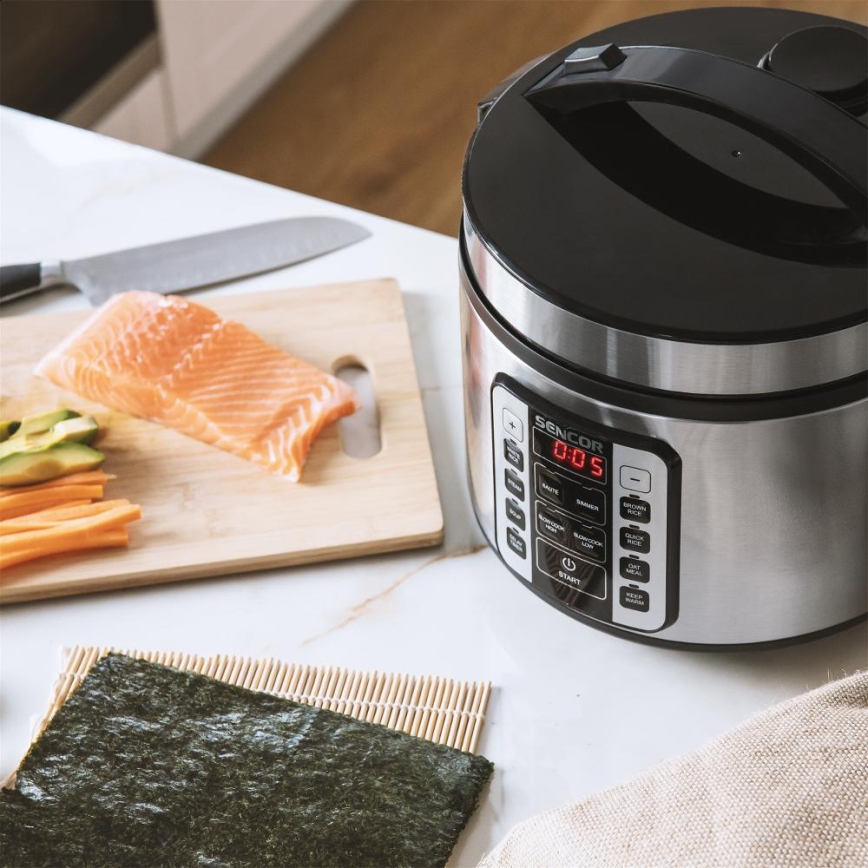 Sencor - Cuiseur à riz multifonction 700W/230V 1,5 l inox/noir