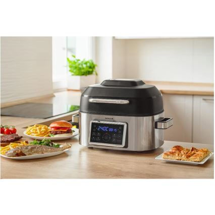 Sencor - Friteuse à air chaud multifonction et gril 1660W/230V 6 l chrome mat/noir