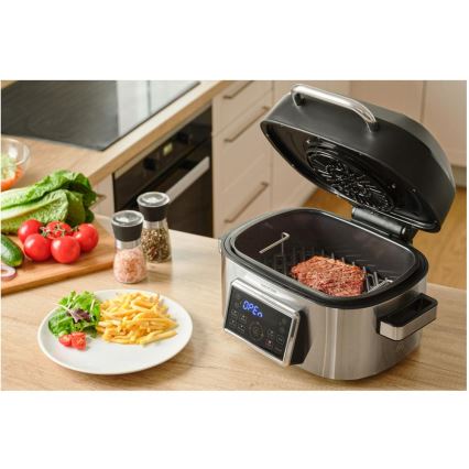Sencor - Friteuse à air chaud multifonction et gril 1660W/230V 6 l chrome mat/noir