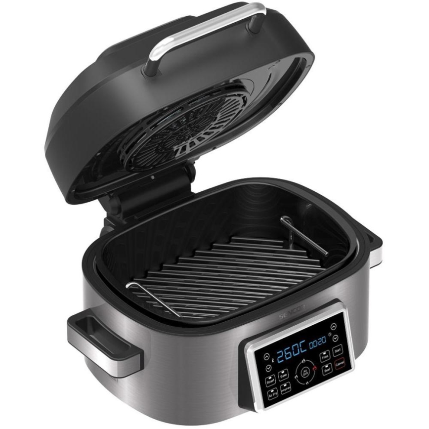 Sencor - Friteuse à air chaud multifonction et gril 1660W/230V 6 l chrome mat/noir