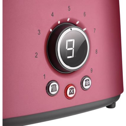 Sencor - Grille-pain 2 fentes avec support réchauffe-pains 1000W/230V, rose