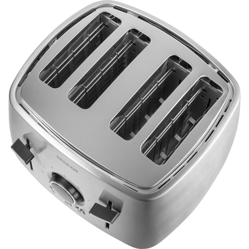 Sencor - Grille-pain à 4 fentes 1600W/230V, chrome mat