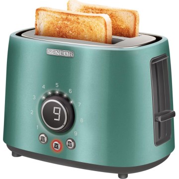Sencor - Grille-pain à deux fentes avec fonction réchauffage 1000W/230V vert menthe