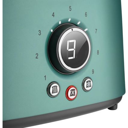 Sencor - Grille-pain à deux fentes avec fonction réchauffage 1000W/230V vert menthe