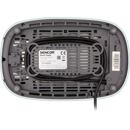 Sencor - Grille-pain à deux fentes avec fonction réchauffage 1000W/230V vert menthe