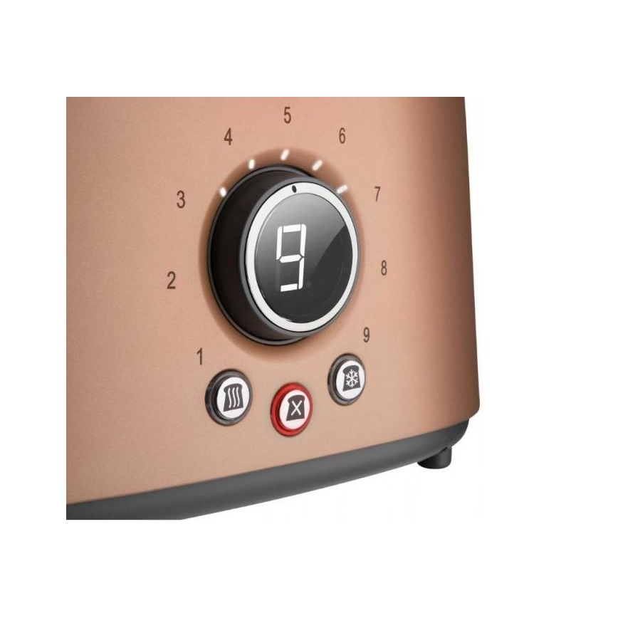 Sencor - Grille-pain à deux fentes avec grille de réchauffage 1000W/230V cuivré