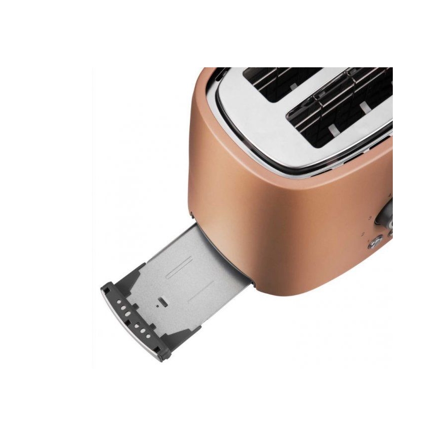 Sencor - Grille-pain à deux fentes avec grille de réchauffage 1000W/230V cuivré