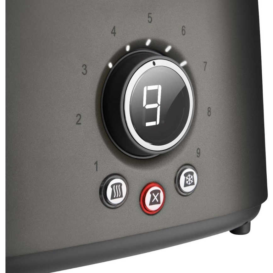 Sencor - Grille-pain à deux fentes avec grille réchauffante 1000W/230V anthracite