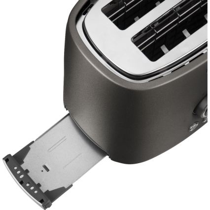 Sencor - Grille-pain à deux fentes avec grille réchauffante 1000W/230V anthracite