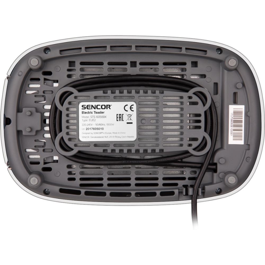Sencor - Grille-pain à deux fentes avec grille réchauffante 1000W/230V anthracite