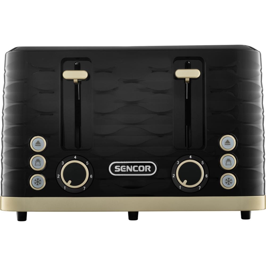 Sencor - Grille-pain à quatre fentes 1600 W/230 V, noir/beige