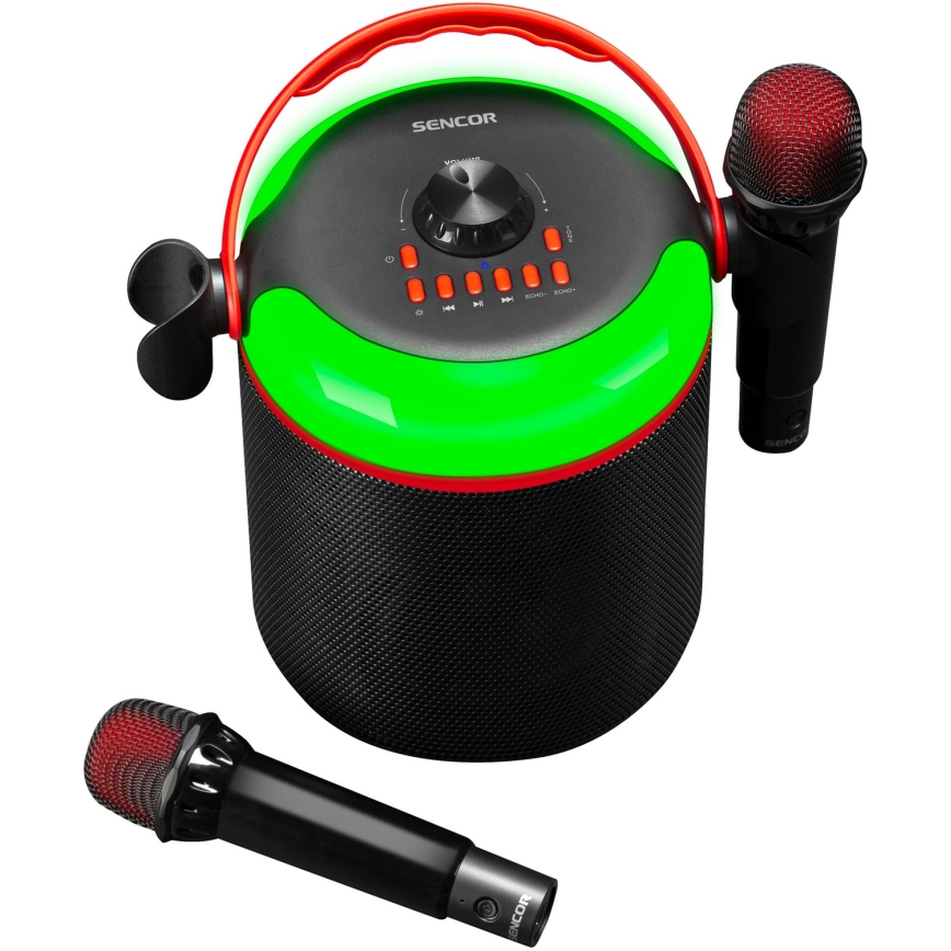 Sencor - Haut-parleur LED avec microphones sans fil 4000 mAh