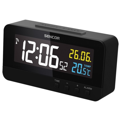 Sencor - Horloge digitale avec alarme et thermomètre 230V/1xCR2032