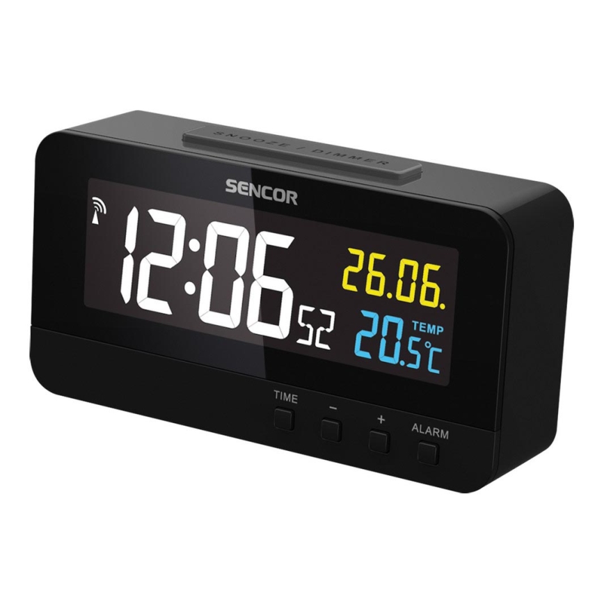 Sencor - Horloge digitale avec alarme et thermomètre 230V/1xCR2032