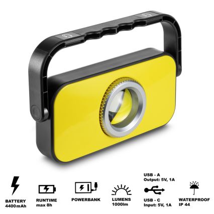Sencor - Lampe torche avec batterie portative LED/10W/4400 mAh IP44