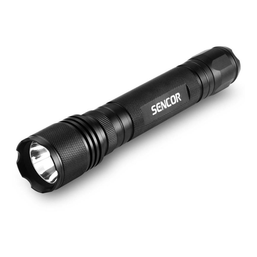 Sencor - Lampe torche en aluminium LED/5W/6xAAA IP44 noir