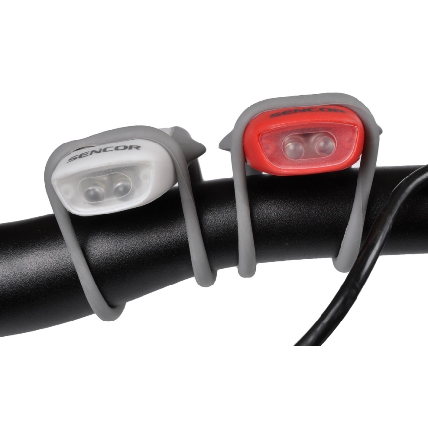 Sencor - LOT 2x Lampe torche vélo LED/0,2W/2xCR2025 IP42