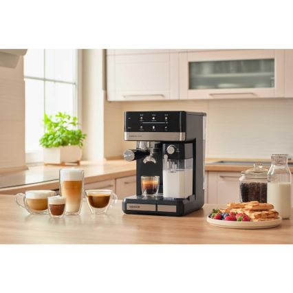 Sencor - Machine à expresso à levier 1350W/230V noir/chrome mat