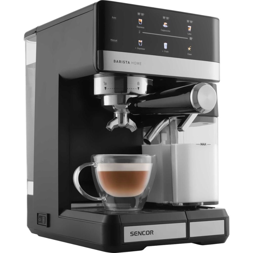 Sencor - Machine à expresso à levier 1350W/230V noir/chrome mat