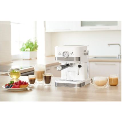 Sencor - Machine à espresso à levier 1050W/230V blanc/chrome mat