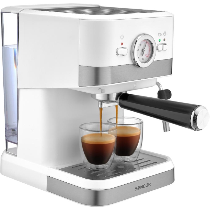 Sencor - Machine à espresso à levier 1050W/230V blanc/chrome mat