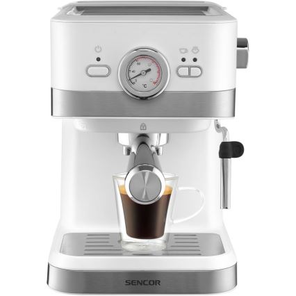 Sencor - Machine à espresso à levier 1050W/230V blanc/chrome mat