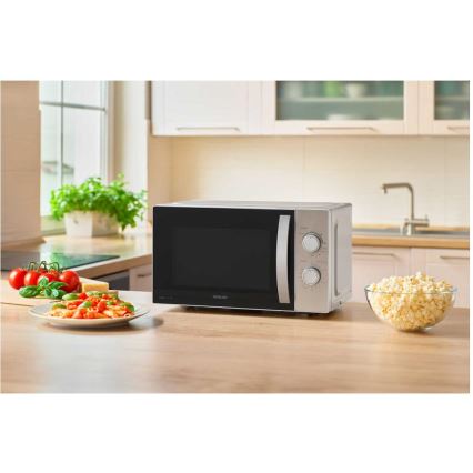 Sencor - Micro-ondes avec fonction gril 700W/1000W/230V 20 l chrome mat