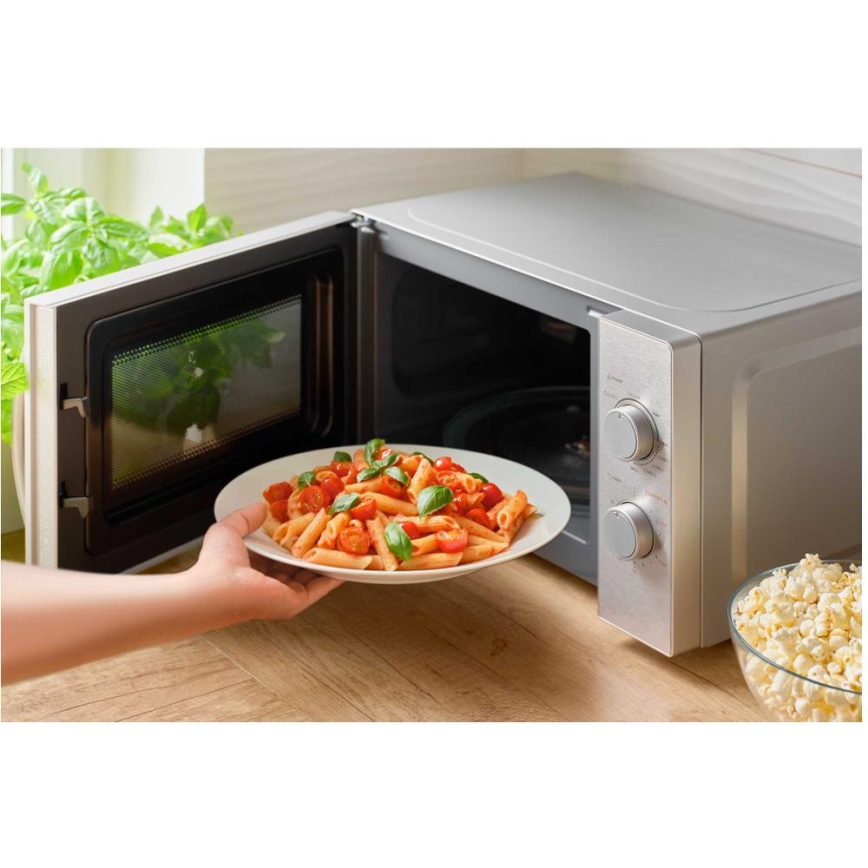 Sencor - Micro-ondes avec fonction gril 700W/1000W/230V 20 l chrome mat