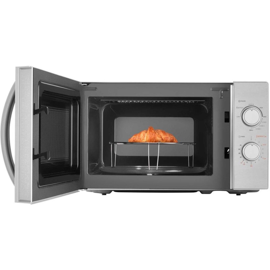 Sencor - Micro-ondes avec fonction gril 700W/1000W/230V 20 l chrome mat